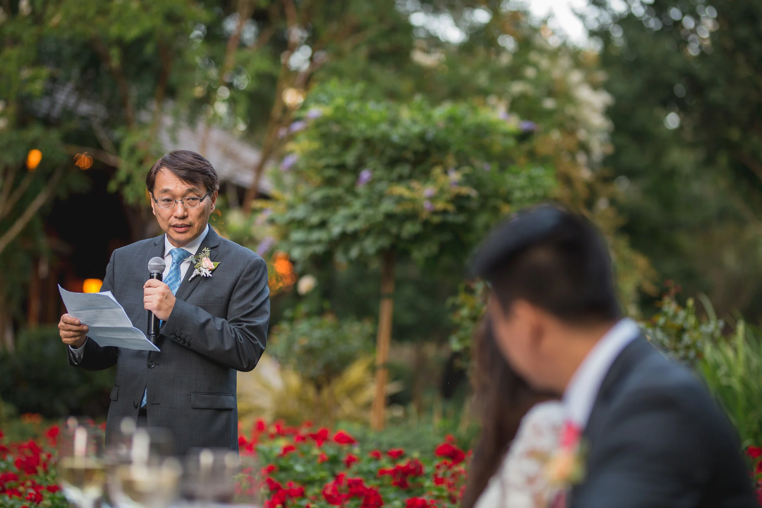 Dad's tear-jerking speech.
