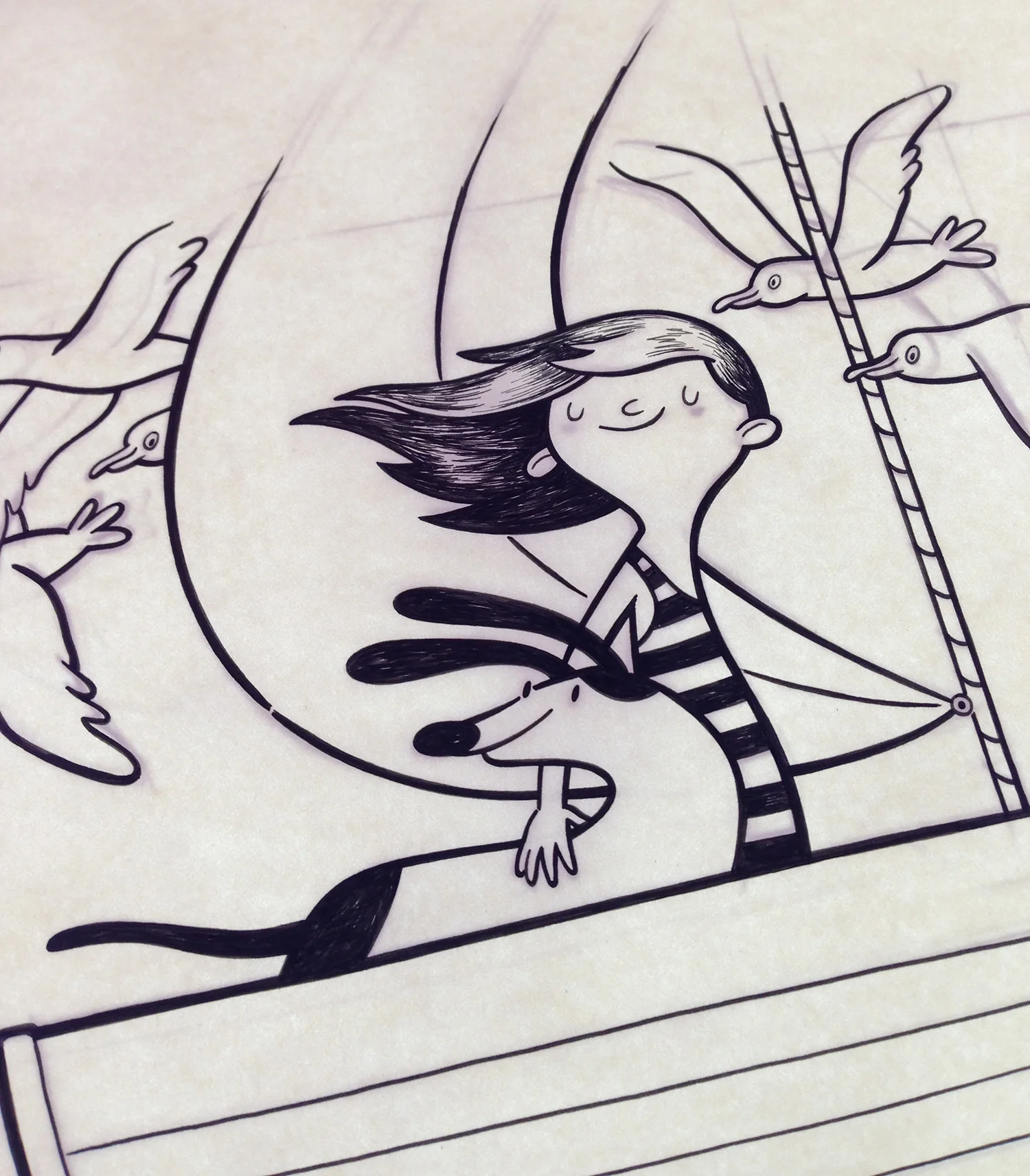 "No Finer Friend" ink drawing. 