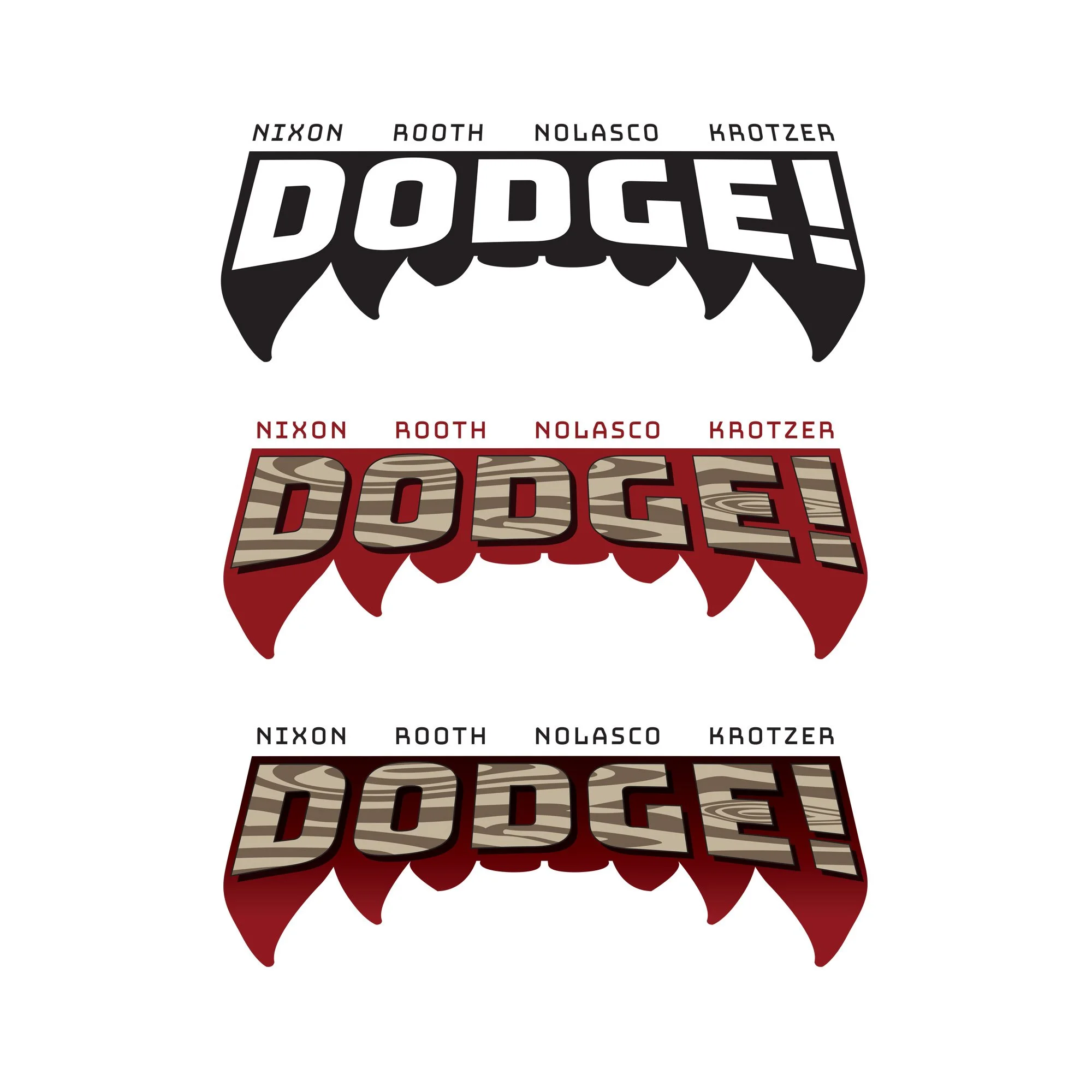 DODGE! comic book masthead development