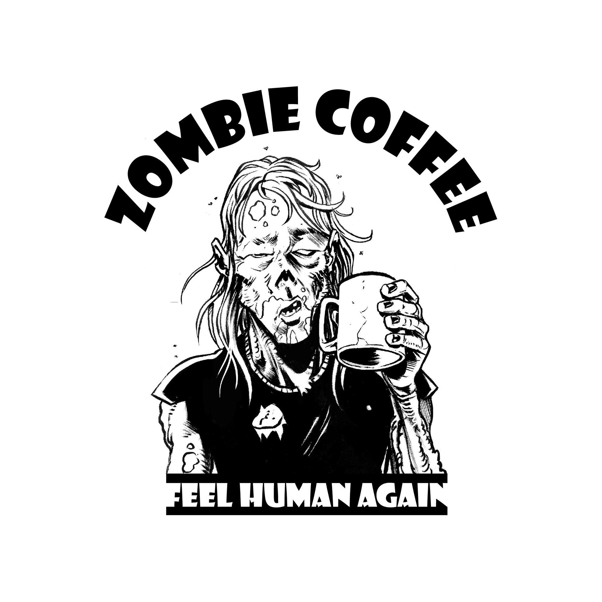   Logo development  for Zombie Coffee, U.K. Illustration by Mike Rooth. 