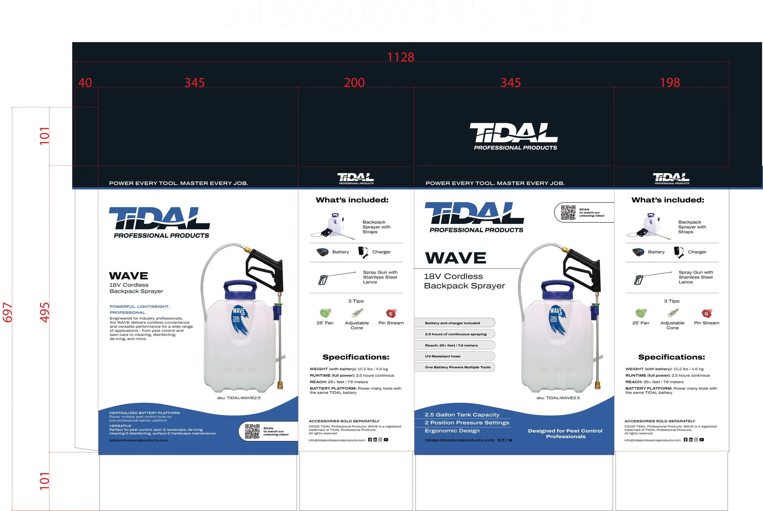  Retail/B2B packaging for the Tidal WAVE backpack sprayer system, Systems Environmental  
