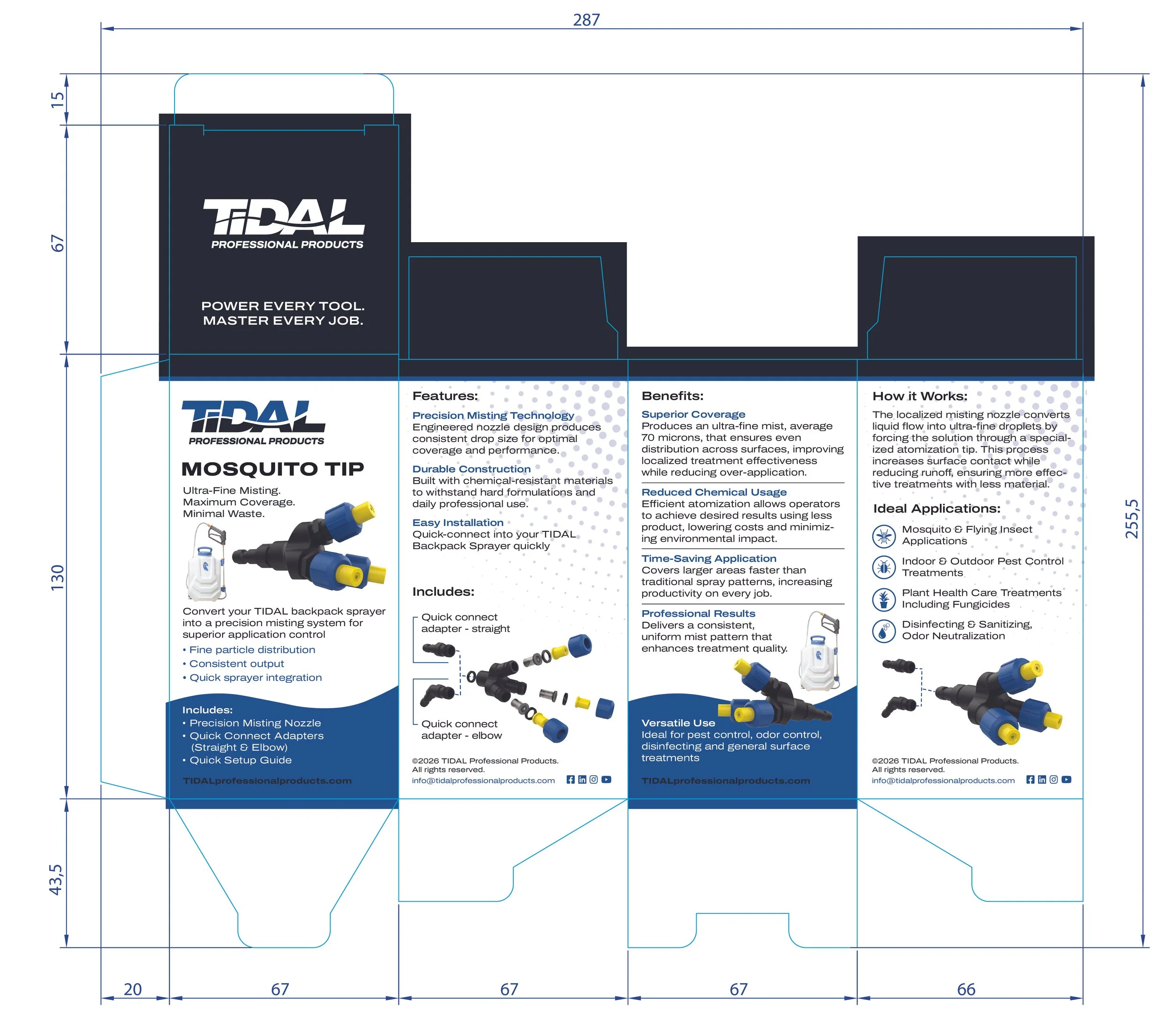  Retail/B2B packaging for the Tidal Mosquito Tip sprayer accessory pack, Systems Environmental  