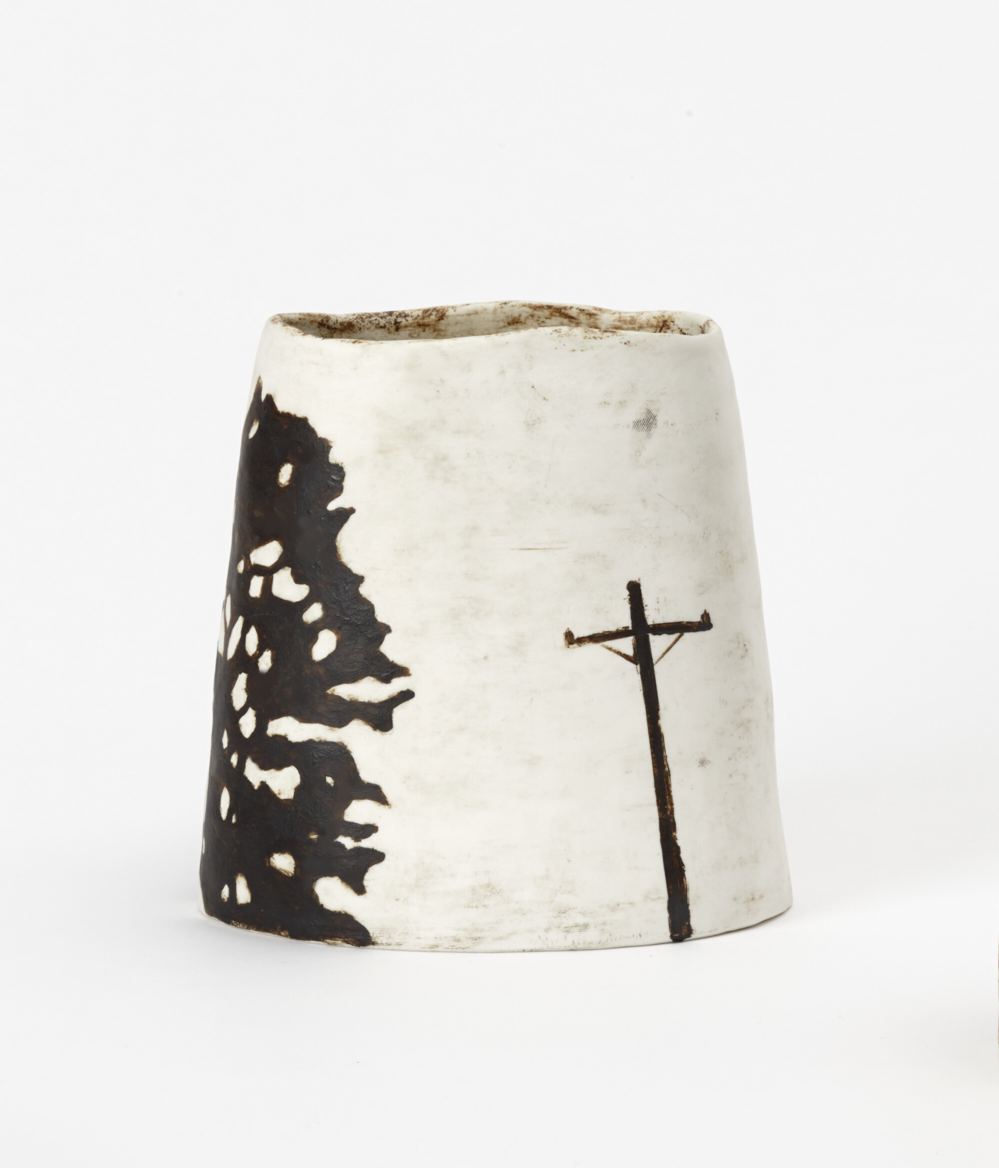  Woodcutters Lane Porcelain Paper Clay, slip 29 h x 29 w x 21cm d      