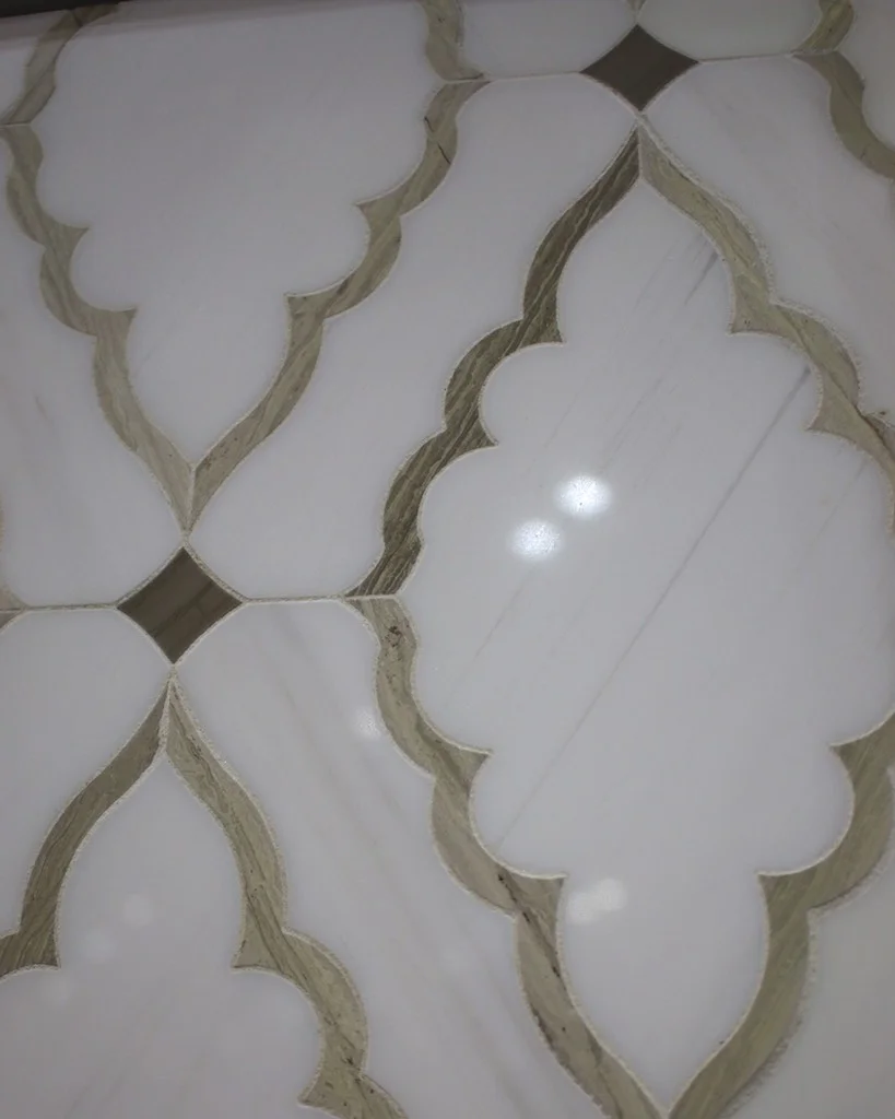 These waterjet series tiles by Soci Tile and Sinks were a Best of IBS finalist at Design and Construction Week 2017 Photo: Lisa Stewart Photography