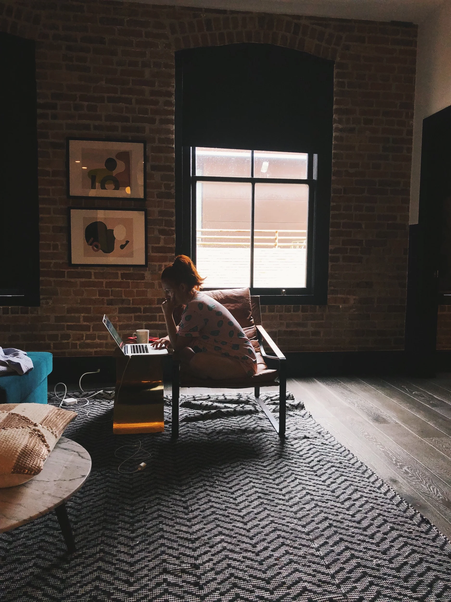 Megan working away