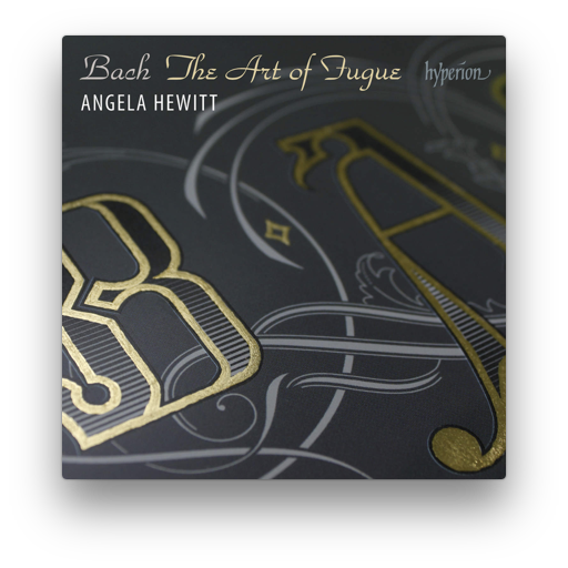 No period artwork on this cover; instead hand-tooled lettering against a cool gray adorns a cover as what may be Hewitt's final installment of Bach's major keyboard works playable on piano.
