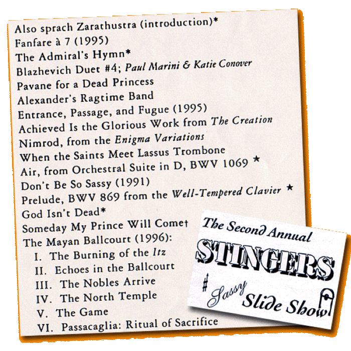 Stingers Concert Program