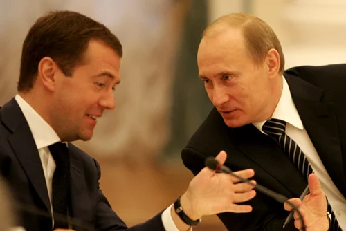 Medvedev en Poetin