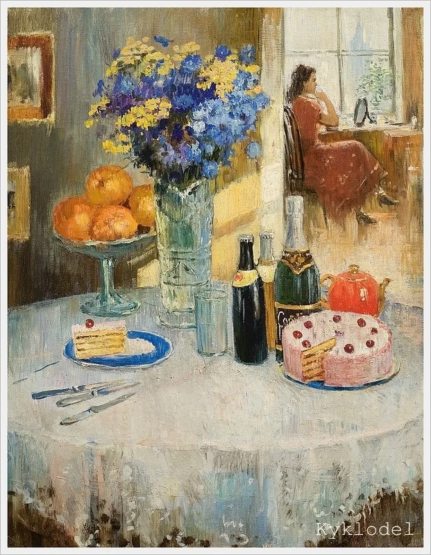 Joe.Pimenov - Rijk gevulde tafel (jaren vijftig?)