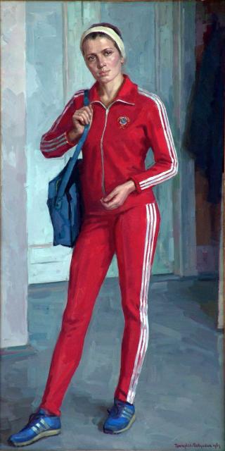  P. Grigorev-Savoesjkin - Portrtet van Aleksandra Deverinskaja, wereldrecordhoudster snelwandelen (1983) 