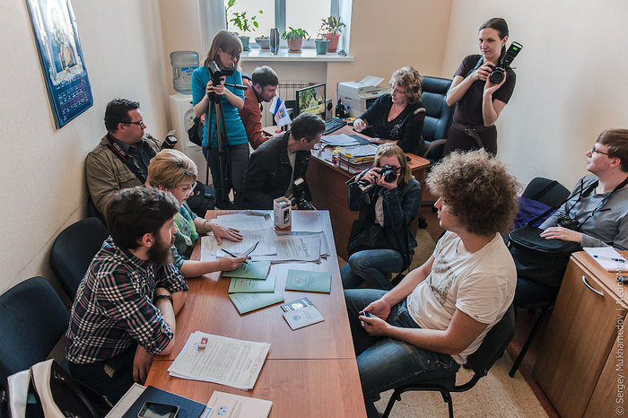 De registratie van kandidaat Varlamov in Omsk