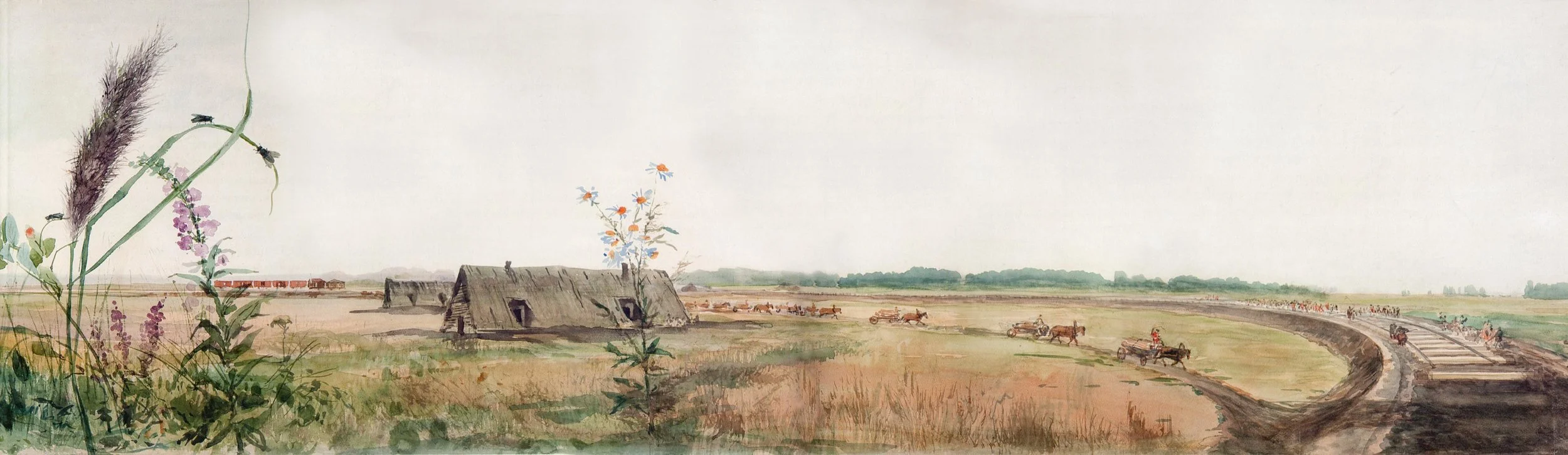 De aanleg van het spoor