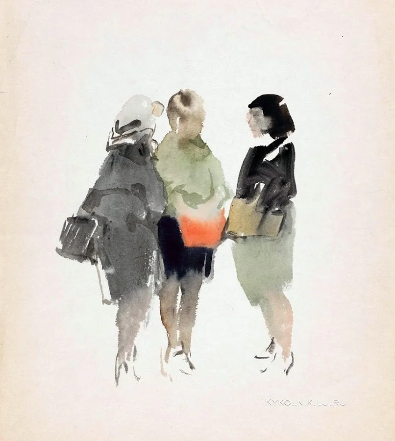 Мыслина Мария Владимировна (Россия, 1901 - 1974) «Подруги» 1960-е.jpg