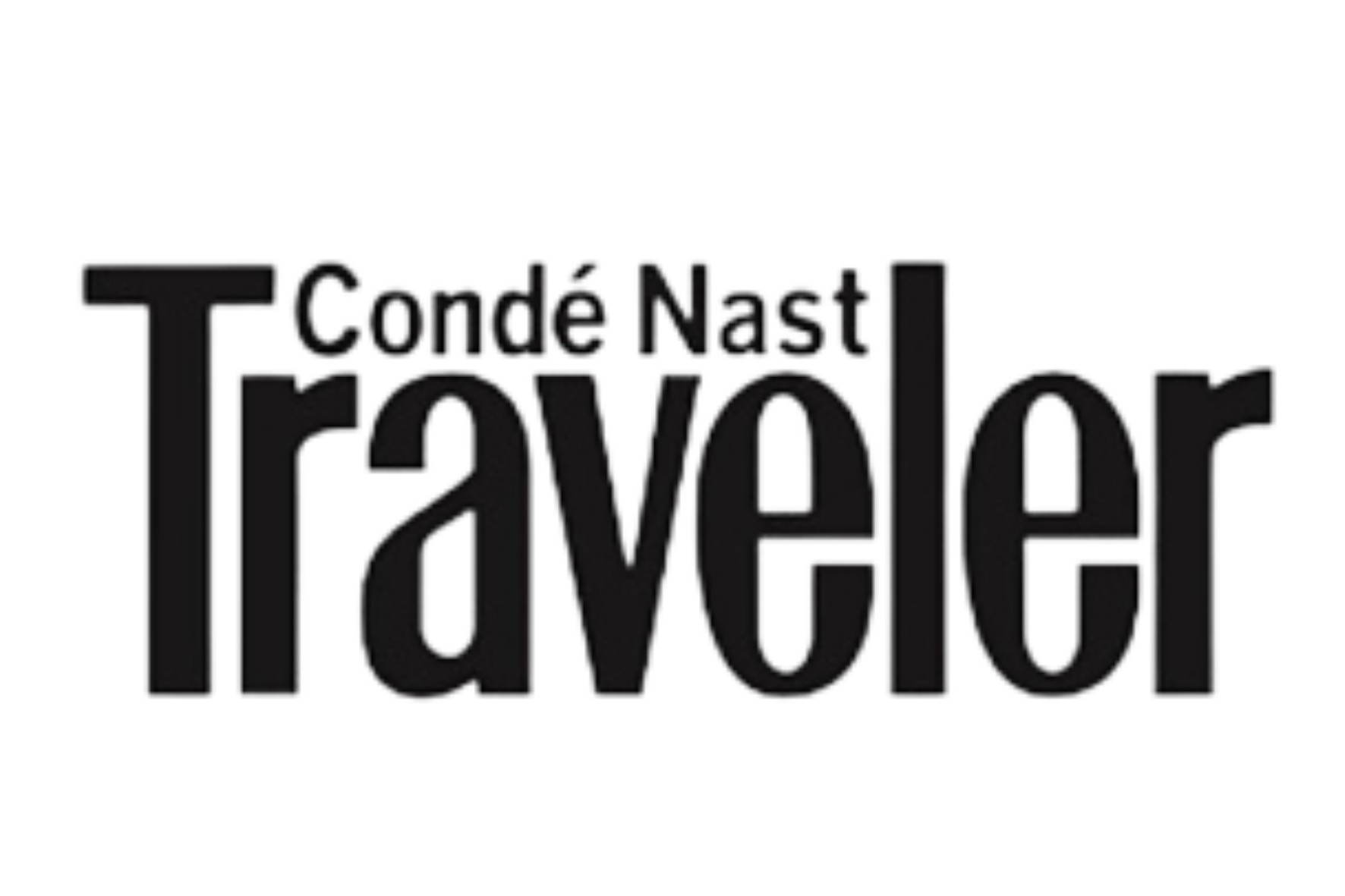 Text graphic with the words 'Condé Nast Traveler' in large black letters and a background that appears to be a gradient of gray shades.
