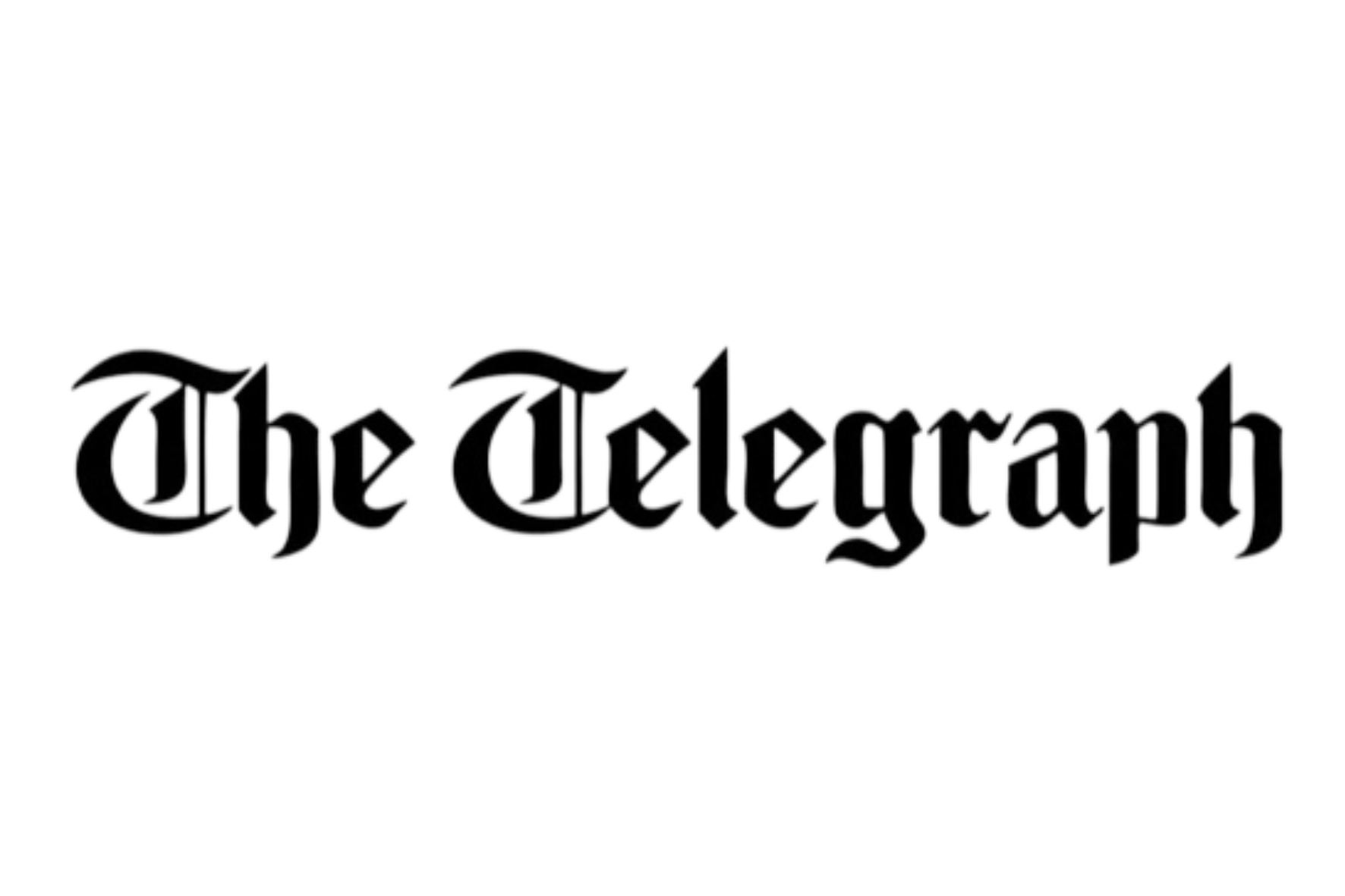 The logo of The Telegraph newspaper in black Gothic font on a transparent background.