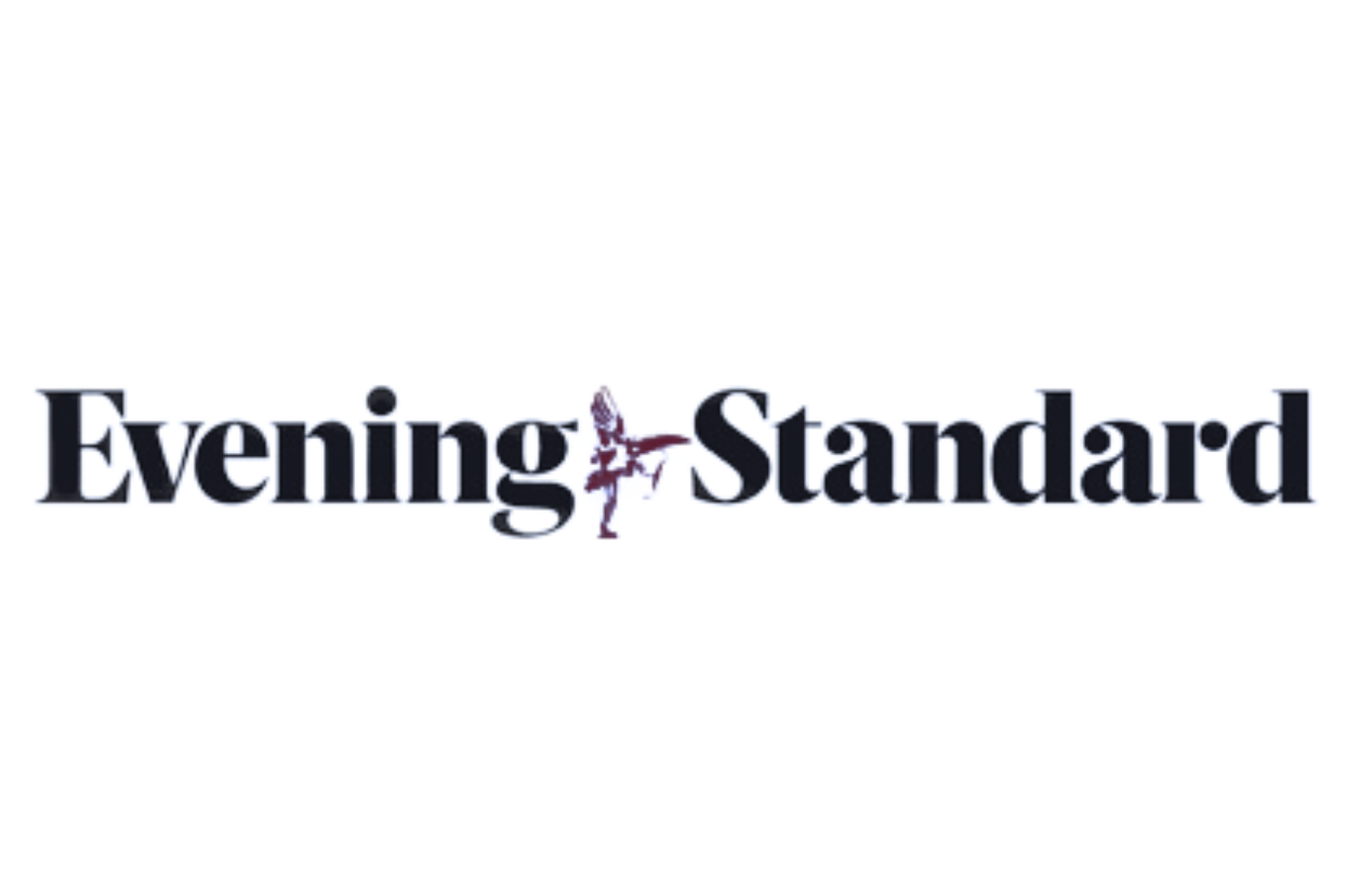Logo for Evening Standard featuring text and a small figure of a person with a paper in their hand.