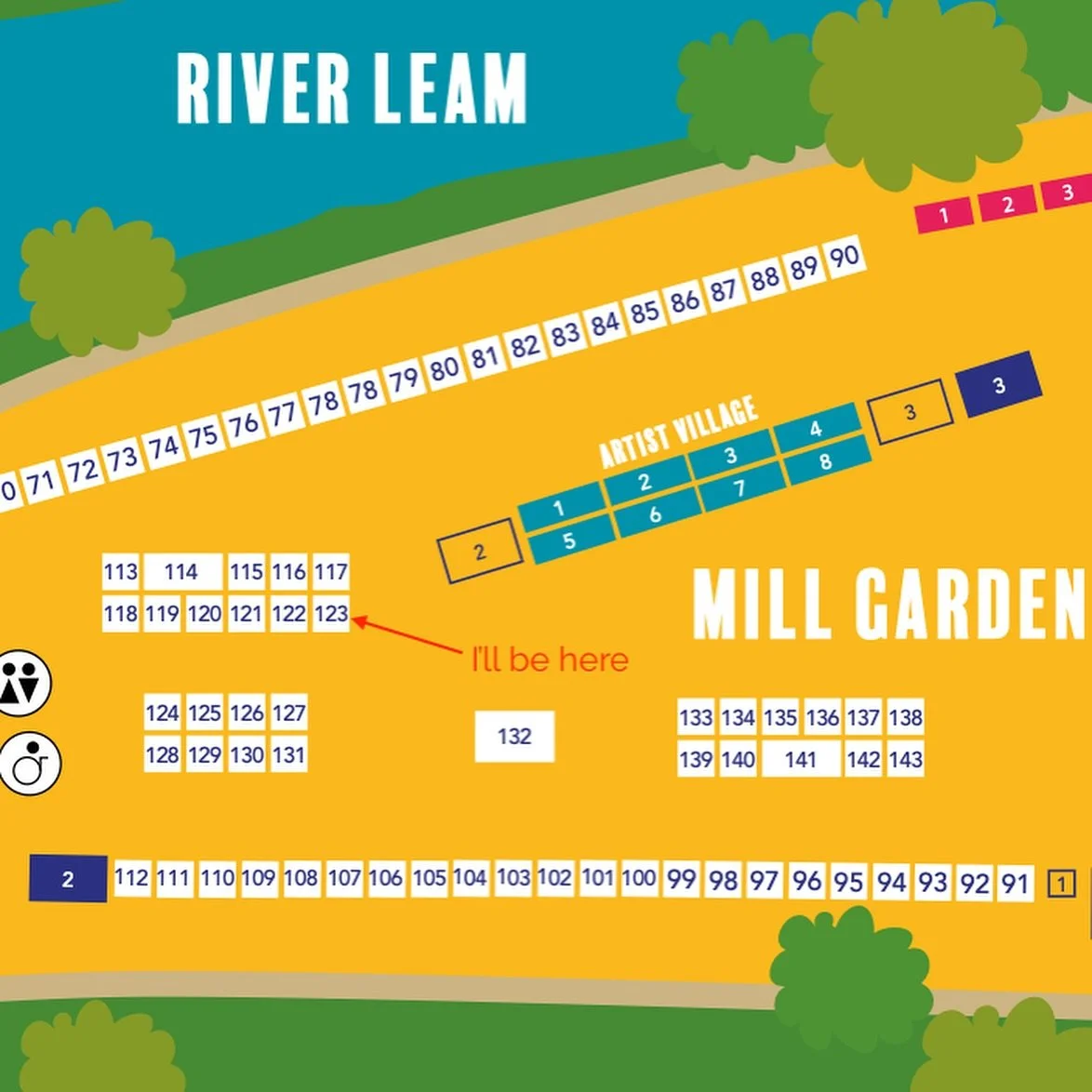 Art in the park is open! Find me at position 123, Mill Gardens. 
@aitpleamington 
#aitp2025 #artinthepark