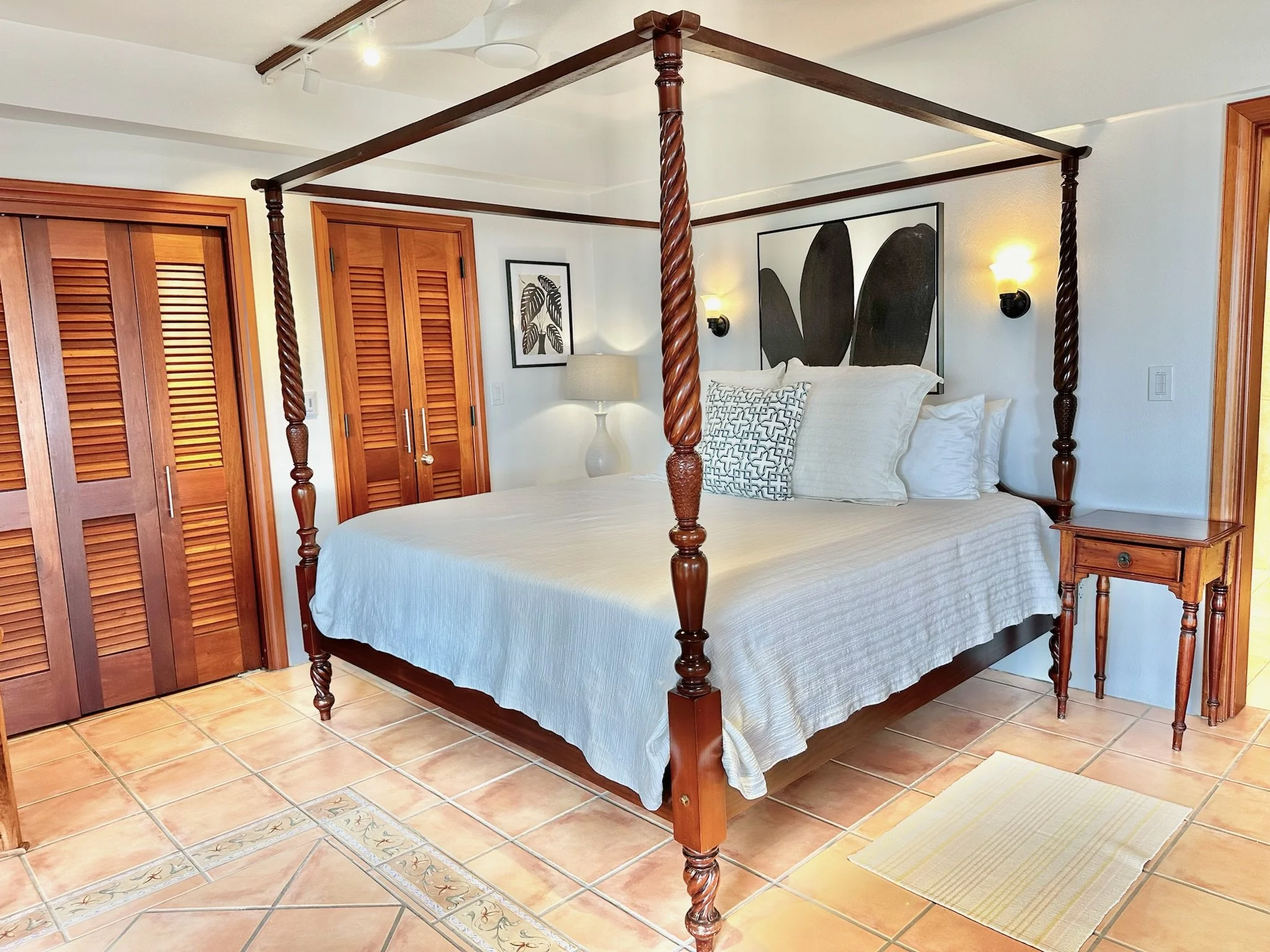 Lower-level king bedroom at Villa Panache