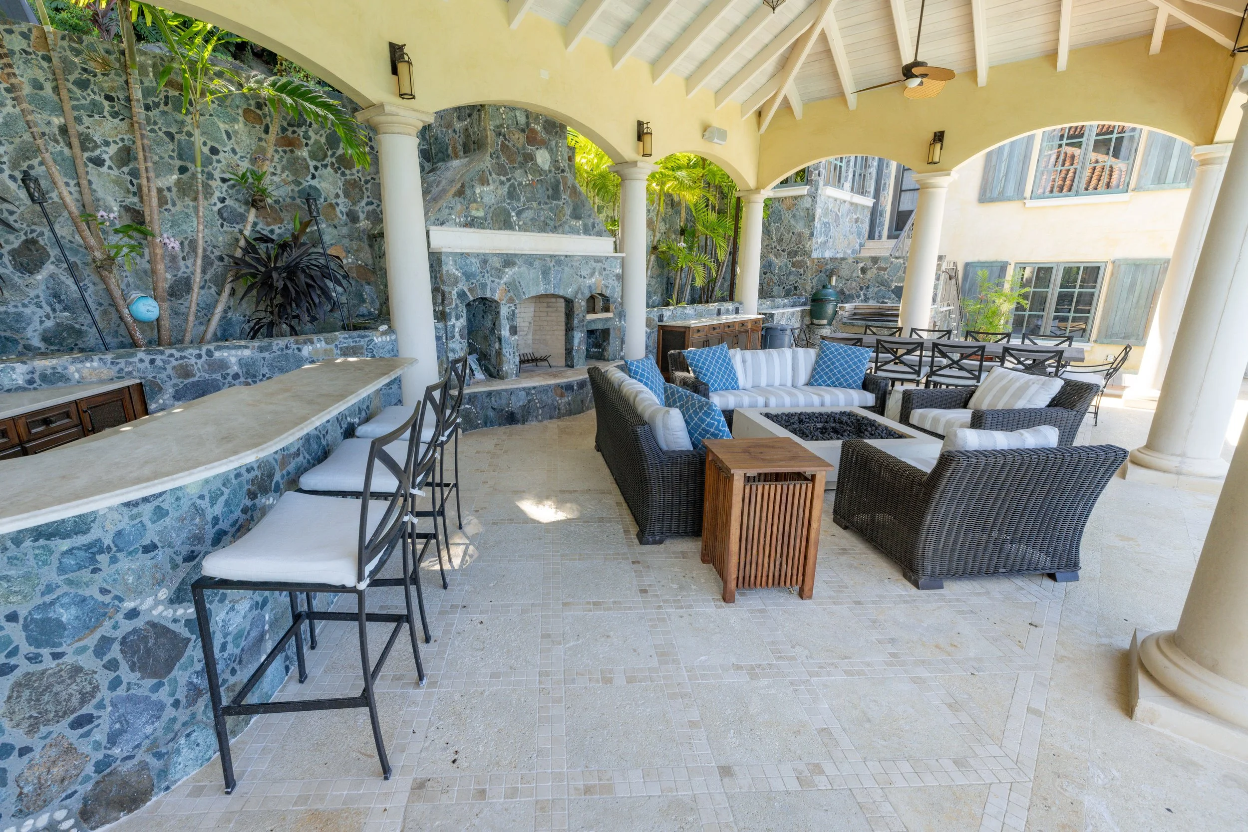 Covered lounge and bar