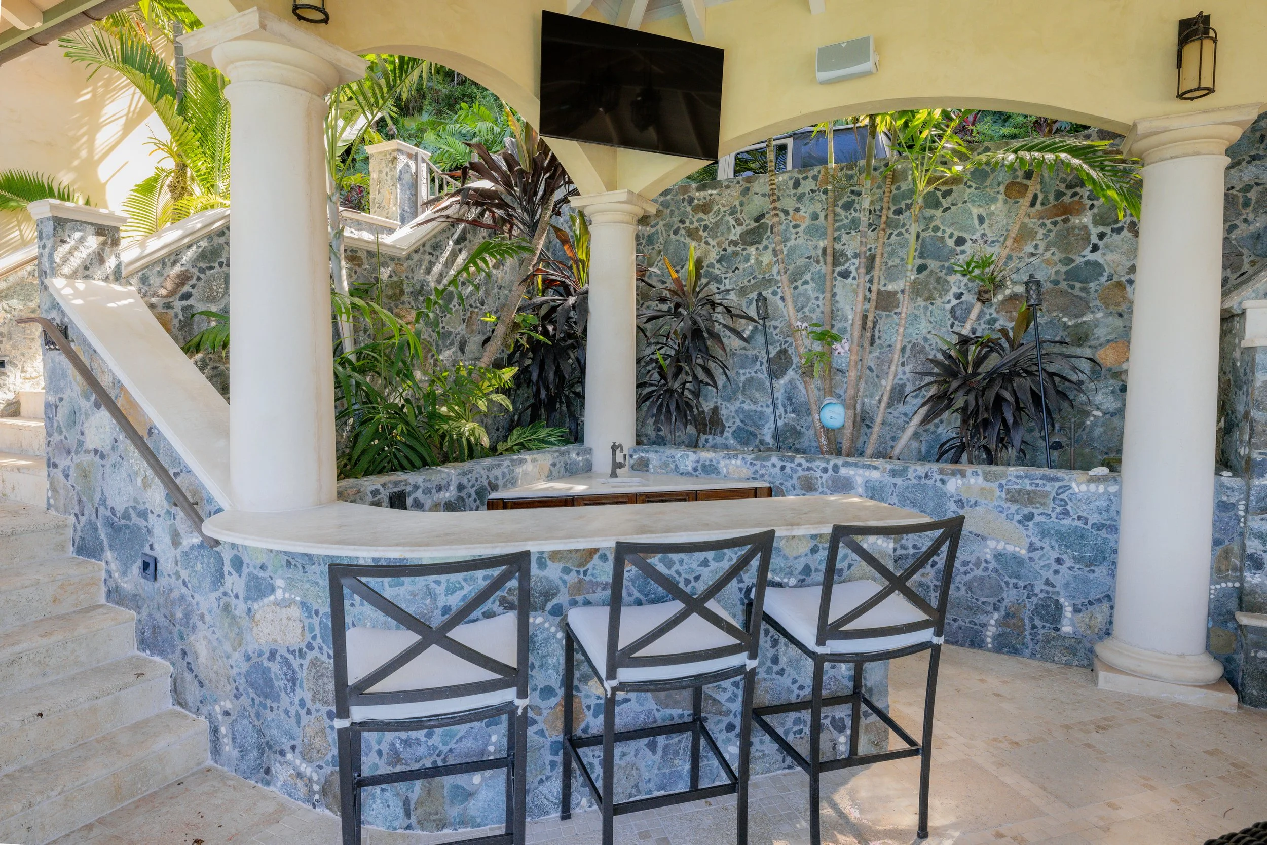 Outdoor bar and TV