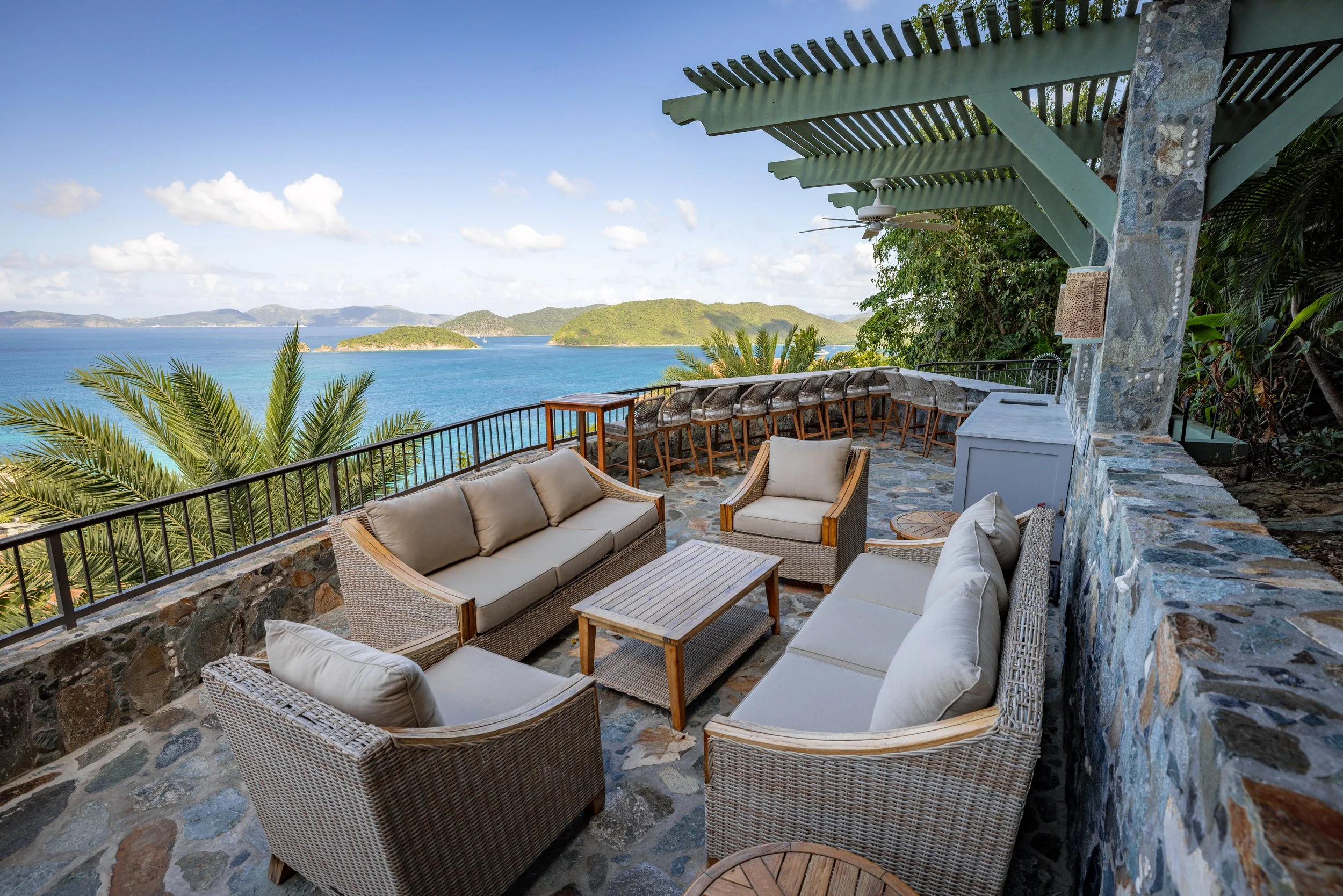 One of several outdoor patios with views to the BVI's