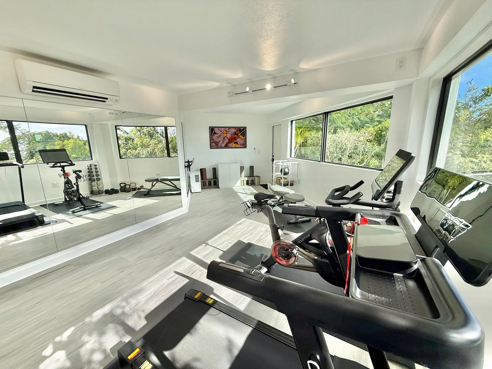 Full length, wrap around mirrors