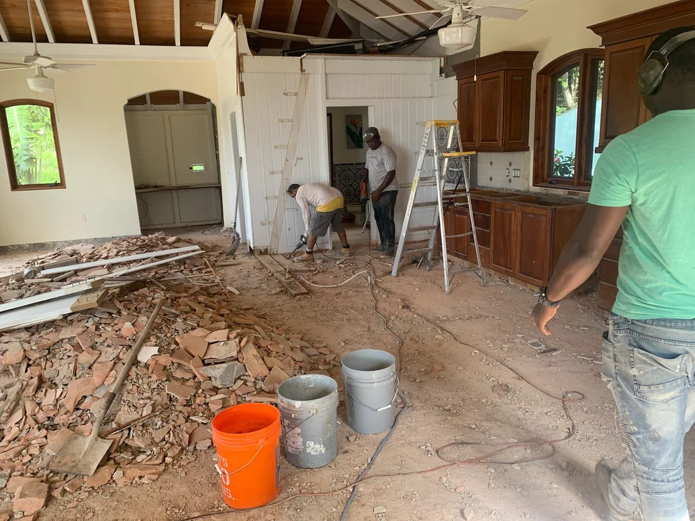 Great room renovation underway at Tropical Manor