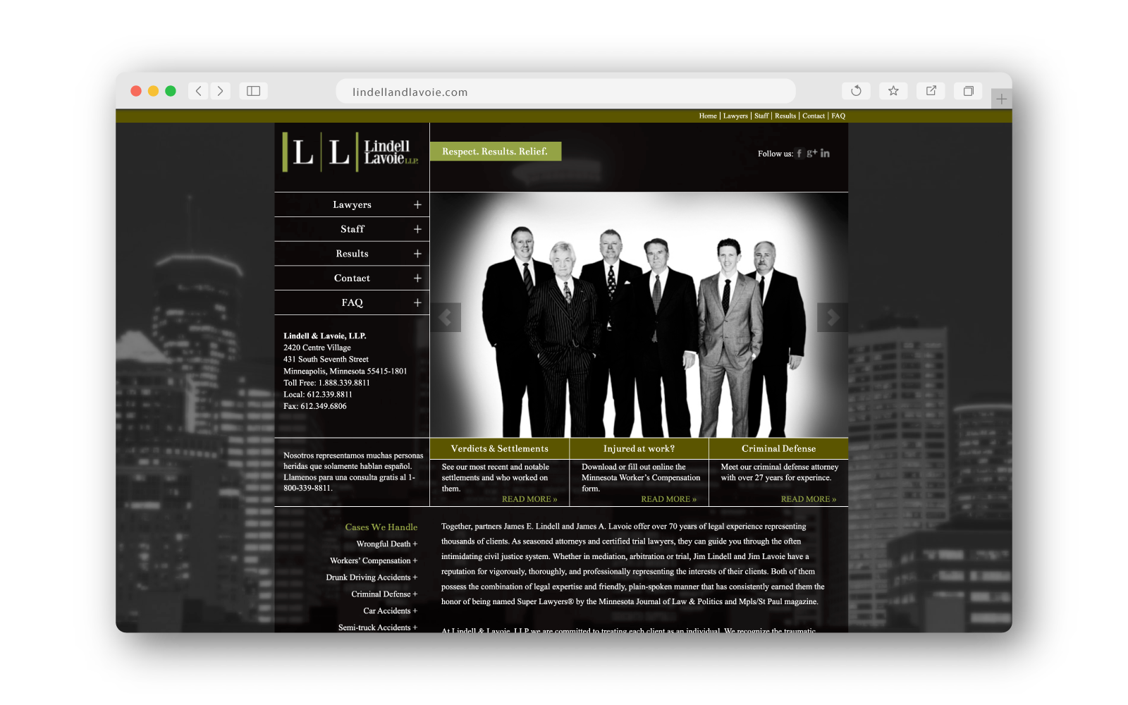 Lindell & Lavoie, LLC Website