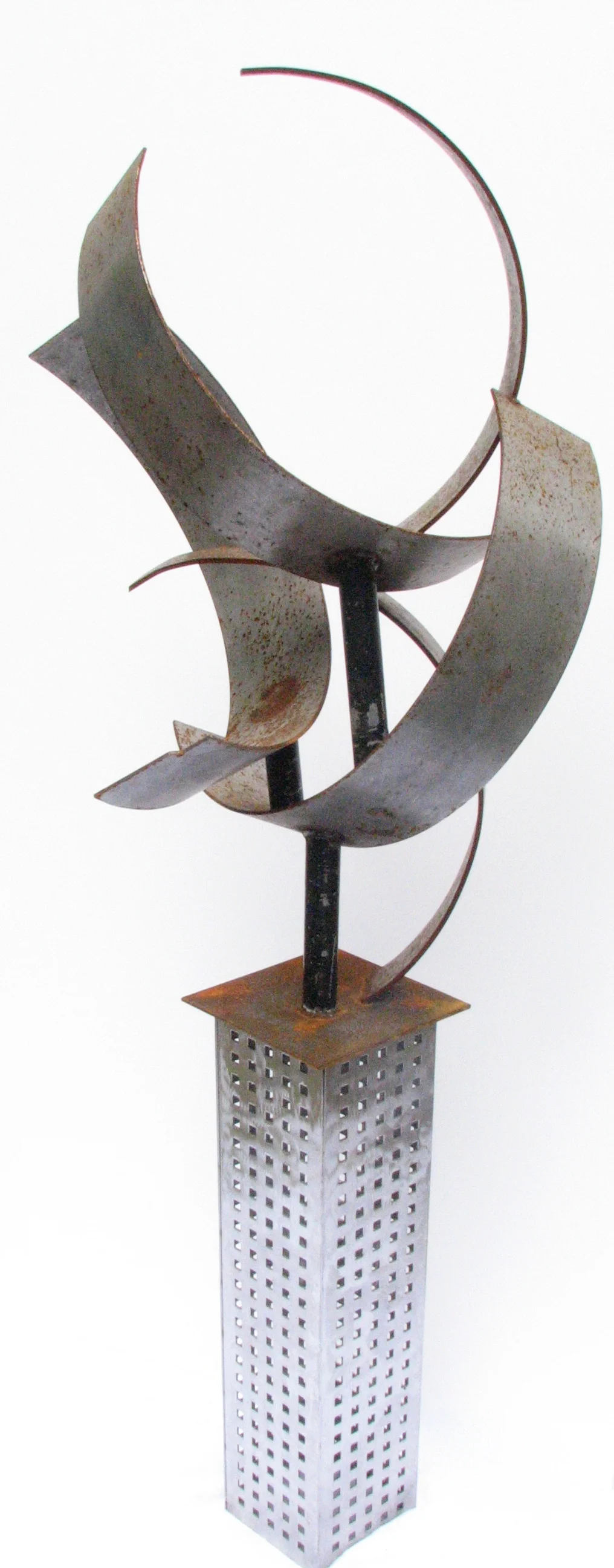 Up on a Pedestal, welded steel on stainless steel base