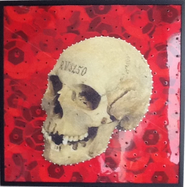 Red Skull , 32"w x 32"h framed