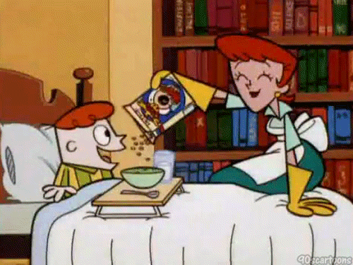 Breakfast in bed for your spouse, not your kids...but I liked this cartoon!
