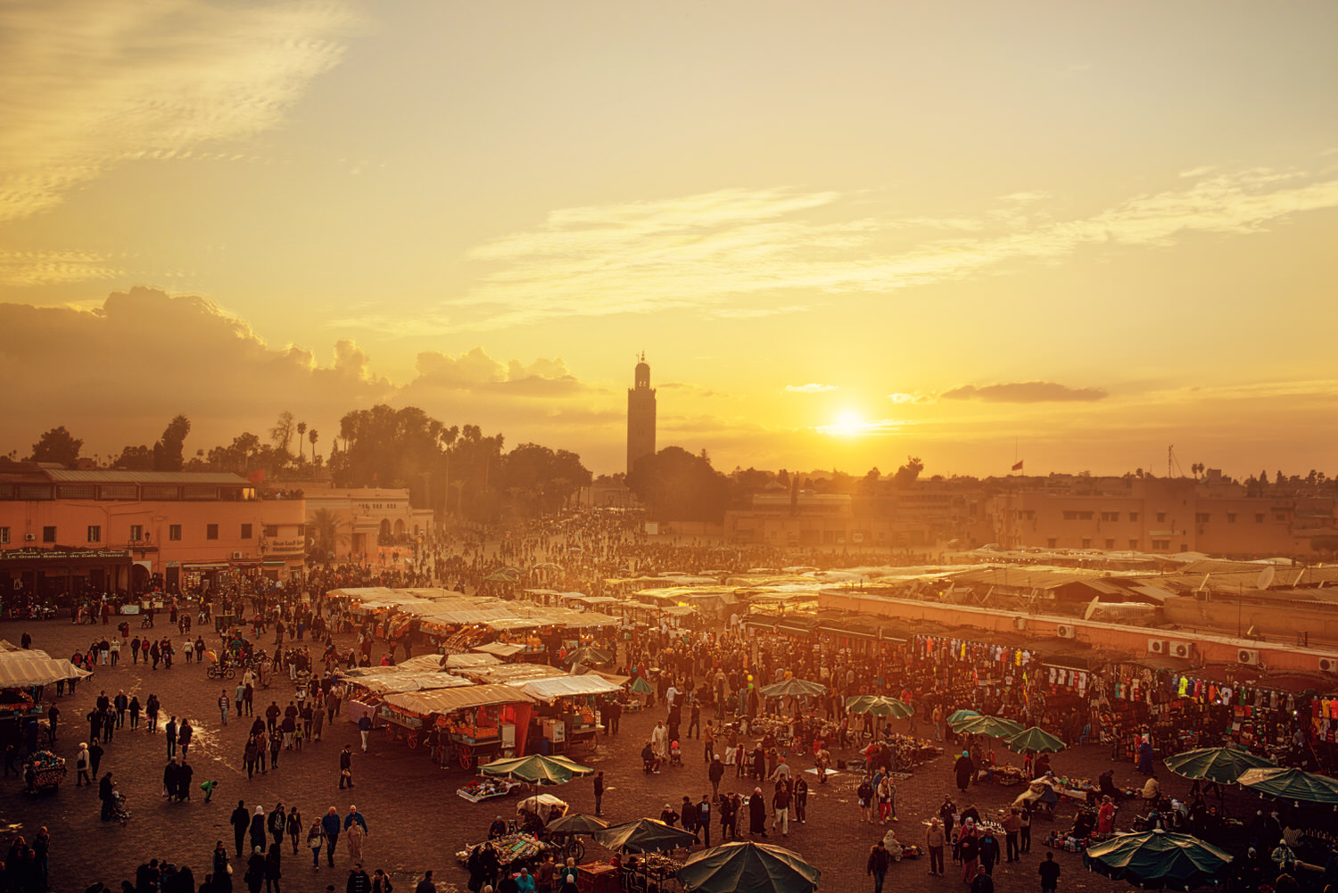 Sunset at the Marrakech Medina