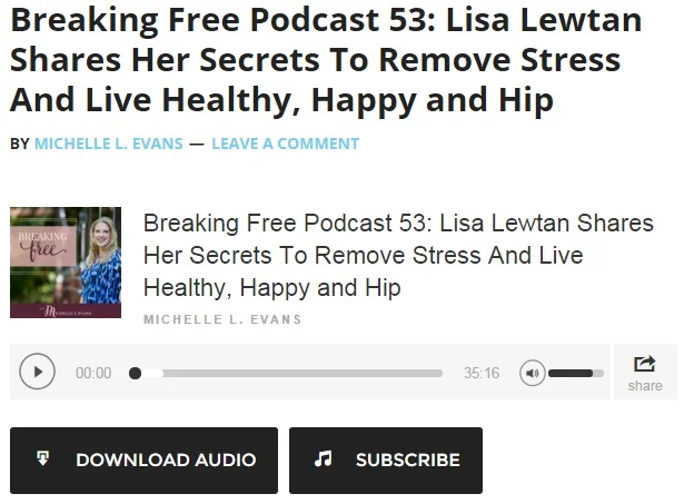Lisa Lewtan on Breaking Free Podcast