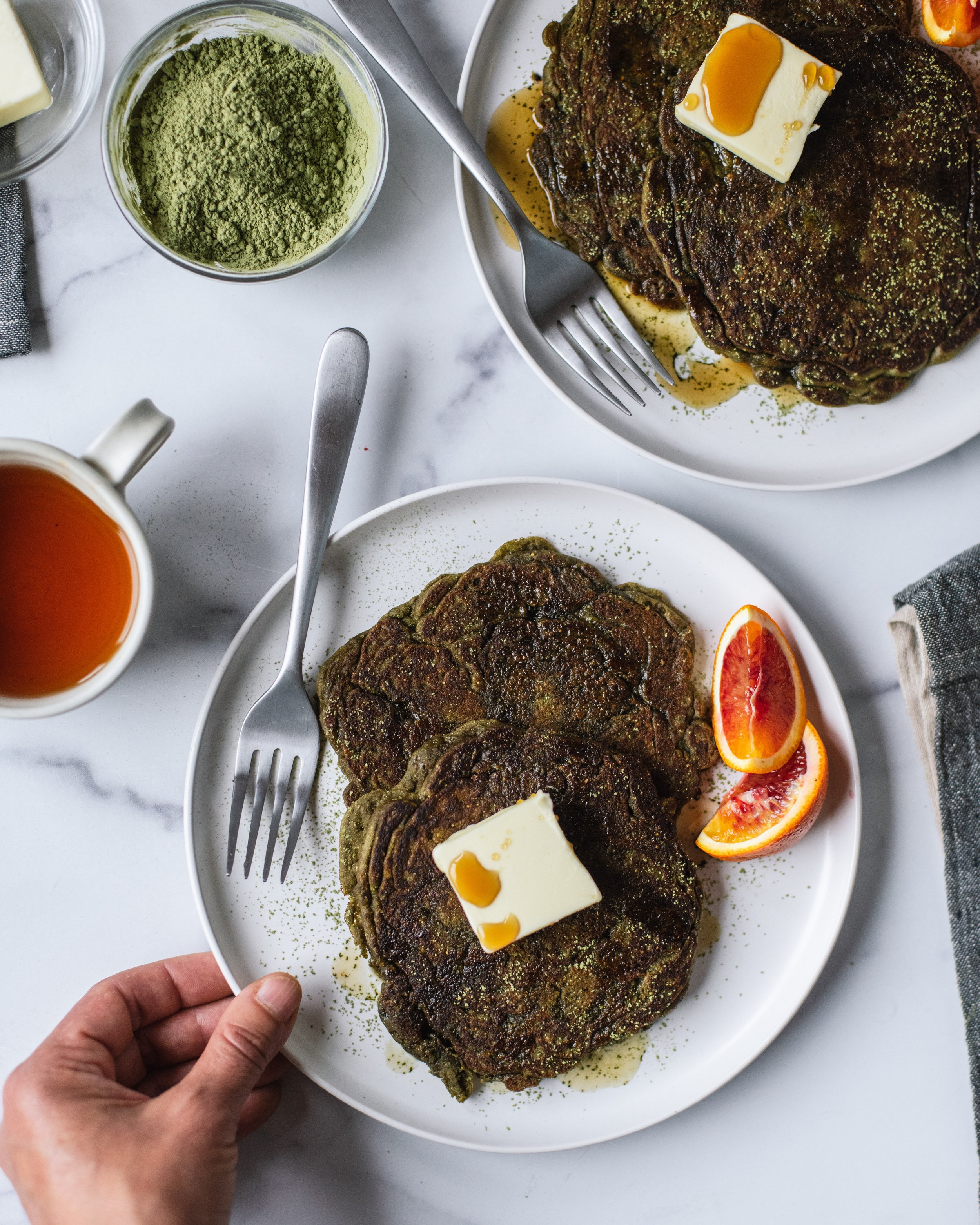 Teff Matcha Pancakes for the Teff Company