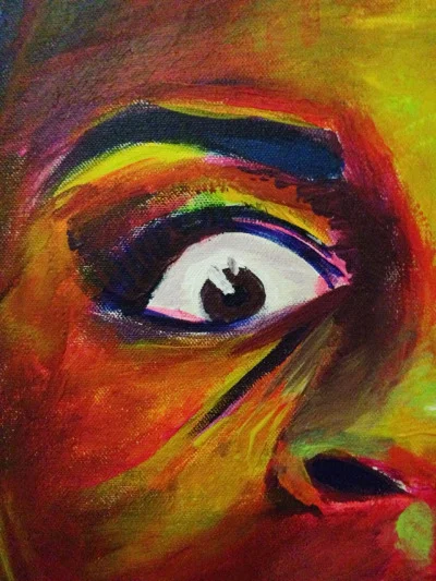Santa Barbara Paintings - Suzanne "Crazy Eyes" Warren from Orange is the New Black - Eye Detail