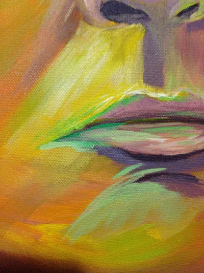 Santa Barbara Paintings - Dwight Schrute from The Office - Mouth Detail