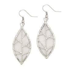 Capiz leaf earrings made in the Philippines by Saffy