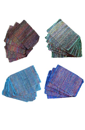 Recycled silk placemats made in Nepal by Ganesh Himal Trading Co.