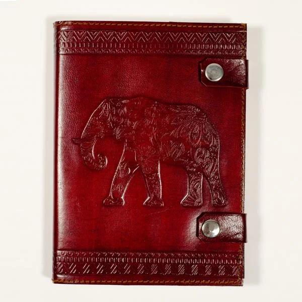 Sustainably sourced leather journal with recycled cotton paper, handmade in India by Matr Boomie