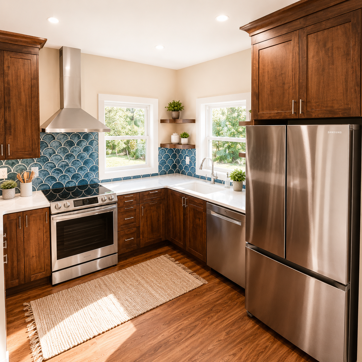 Modern ADU kitchen with custom cabinetry, stainless appliances, and open-concept design in Portland Oregon.