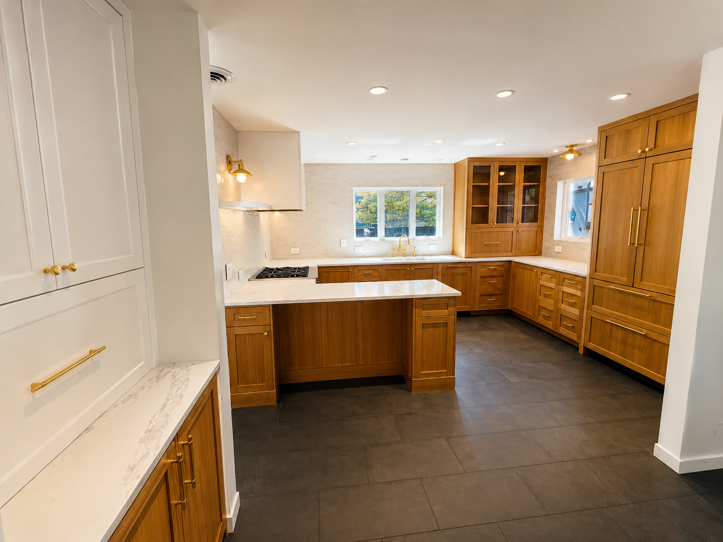 Modern Portland kitchen renovation with custom cabinetry and handmade tile backsplash