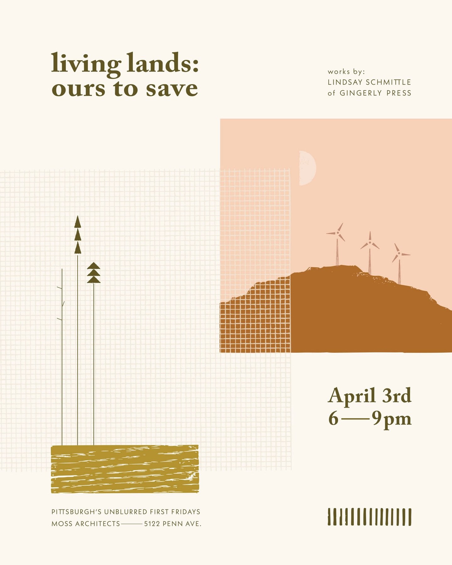 Next Friday, April 3rd from 6-9pm you&rsquo;re invited to the opening reception of my solo show, Living Lands: Ours To Save at @mossarc on Penn Ave for First Fridays! 
⠀⠀⠀⠀⠀⠀⠀⠀⠀
This show features my limited edition prints about climate action as wel