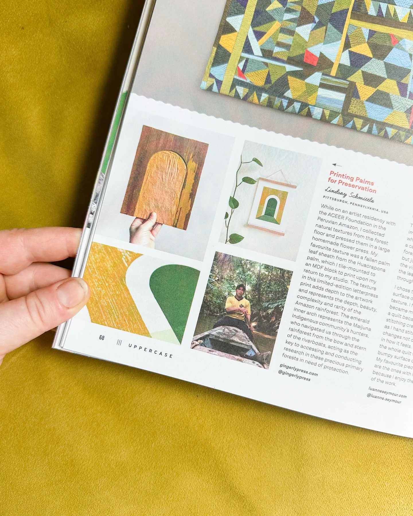 I&rsquo;m so pumped to have my Key To The Forest Print featured in the latest edition of the beautiful @uppercasemag all about texture! 
⠀⠀⠀⠀⠀⠀⠀⠀⠀
This print is from my Lungs Of The Earth Collection about my @aceerfoundation Artist Residency in the P