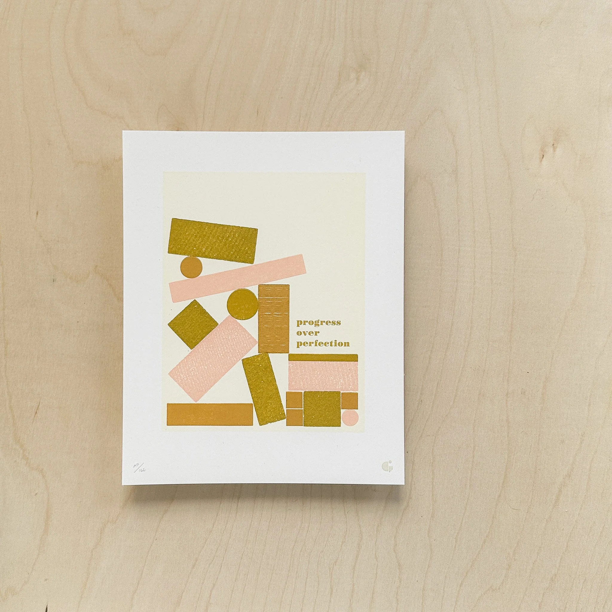 8 x 10" Progress Over Perfection Print SECONDS 04