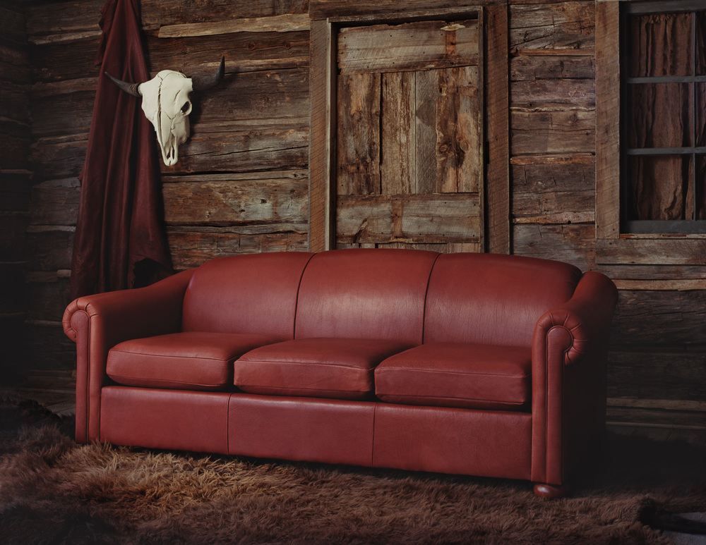 Dakota Bison Furniture, Water Buffalo Leather Sofa