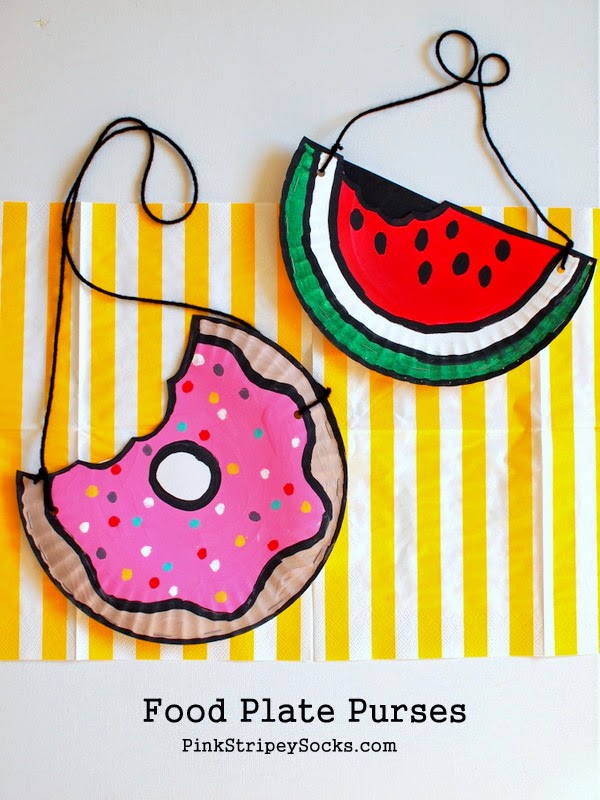 You need 2 paper plates for each purse. Here are the ways that I cut out both plates to make each purse:
