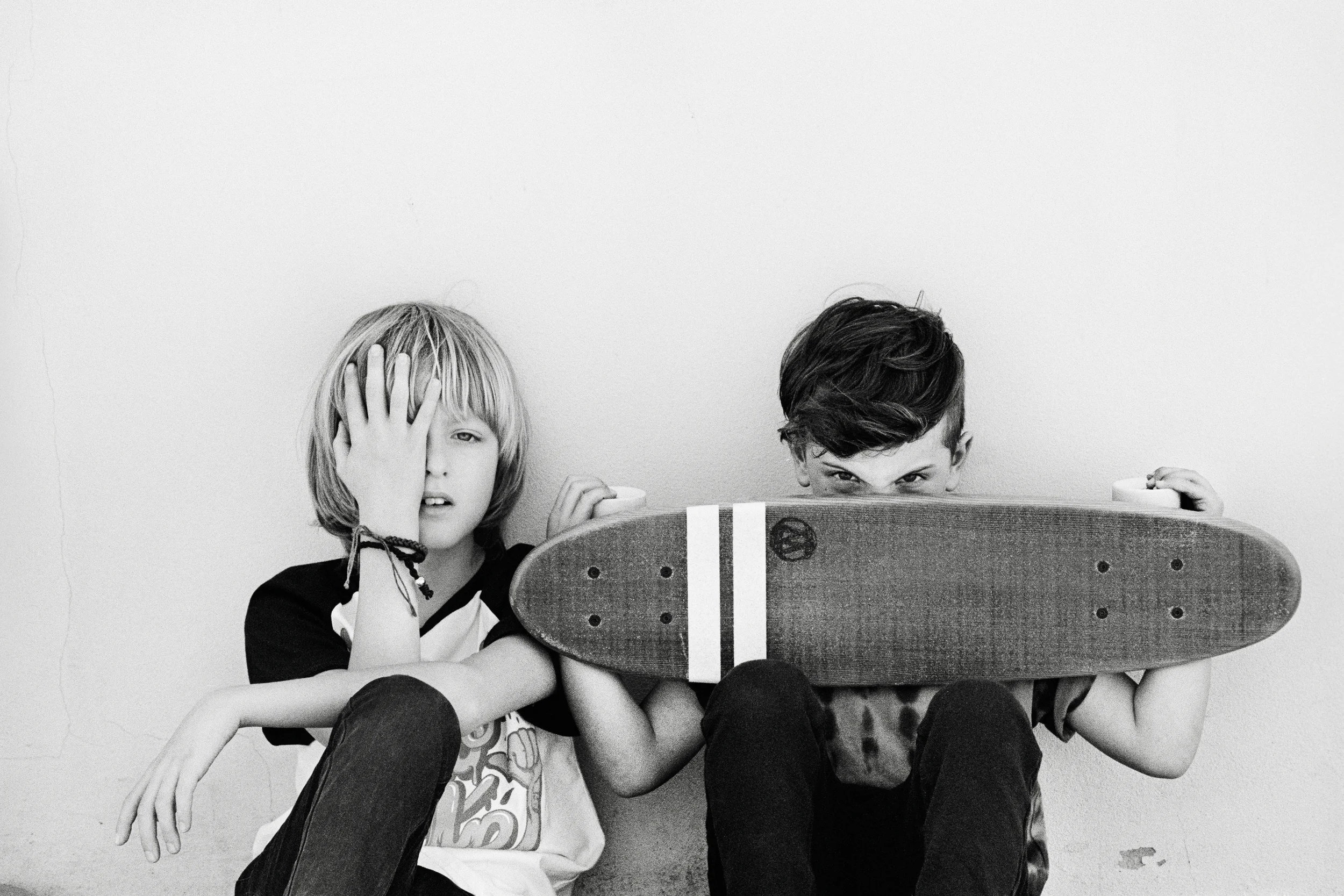Kai is wearing a Munster tee, Munster jeans and h is own bracelets Harley wears: Munster tee Nico Nico pants Worthy Skateboard 