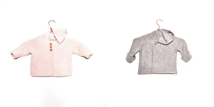 Pink Alpaca cardigan LN KNITS ( www.lnknits.com ) | Grey cardigan La Petite V ( www.lapetitev.com )