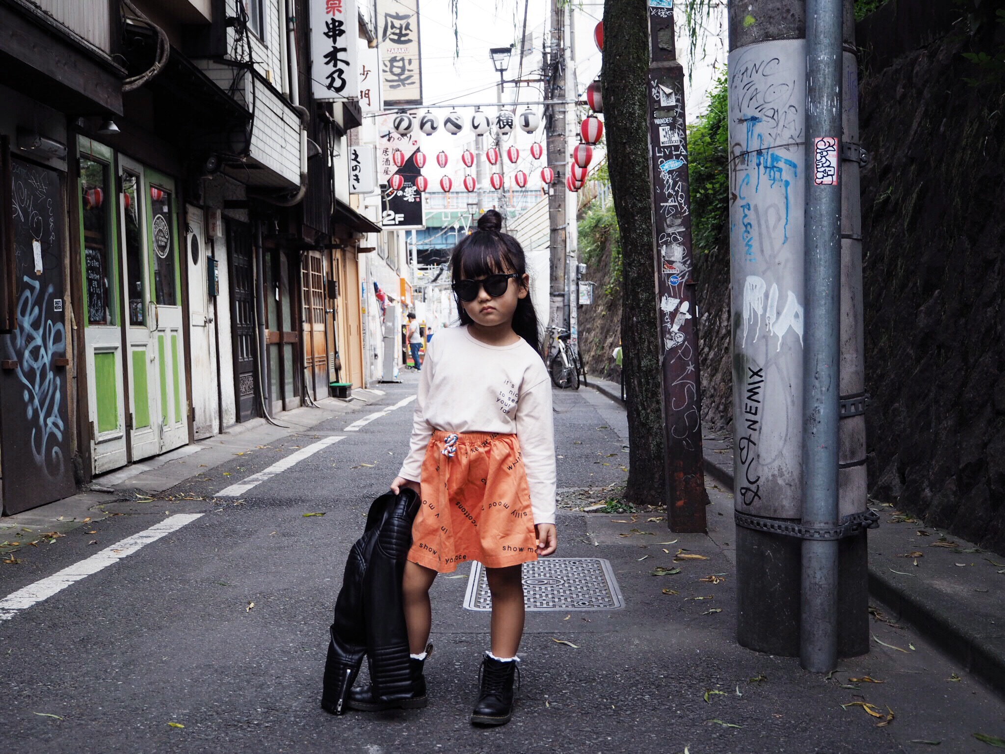 In the deep Alley’s of Shibuya: Top + Skirt: Tiny Cottons , Sunnies: WinkNiks , Jacket: Eve Jnr , Boots: Dr. Martens