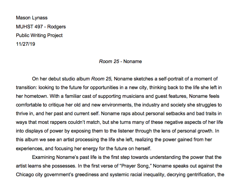 Music Writing Mason Lynass